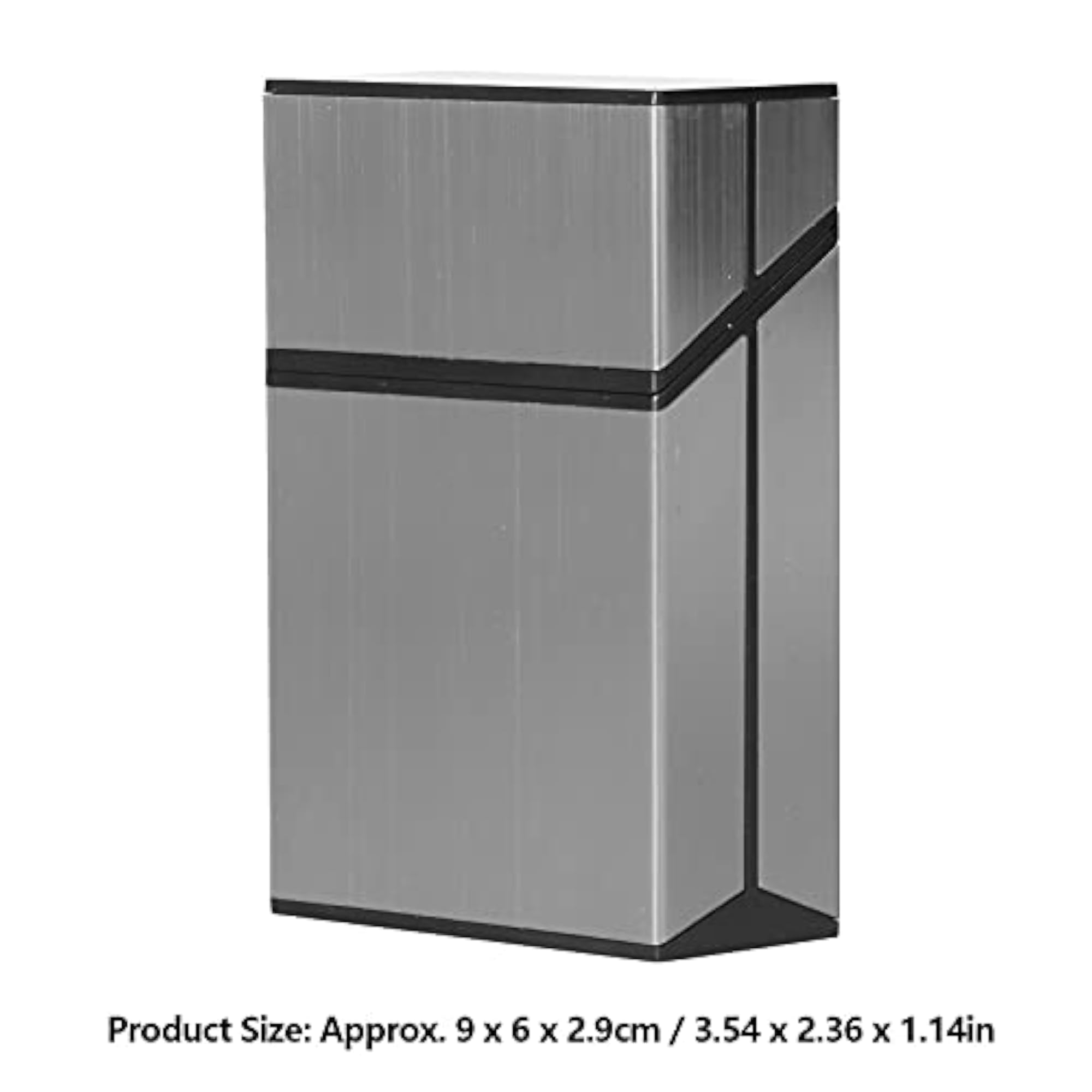 Stylish Grey Brushed Aluminum Cigarette Case with Magnetic Switch